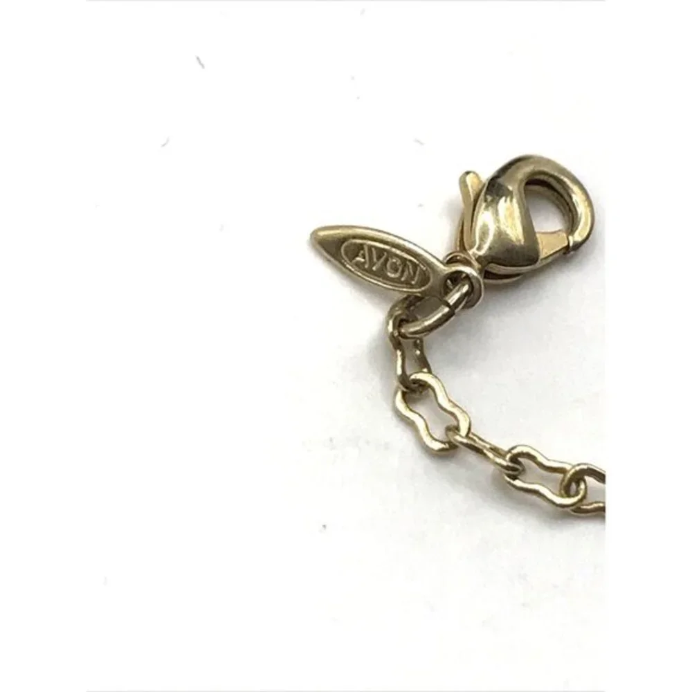 Avon Daisy Chain Anklet Gold Tone Clear‎ Rhinestone Dainty Floral 10